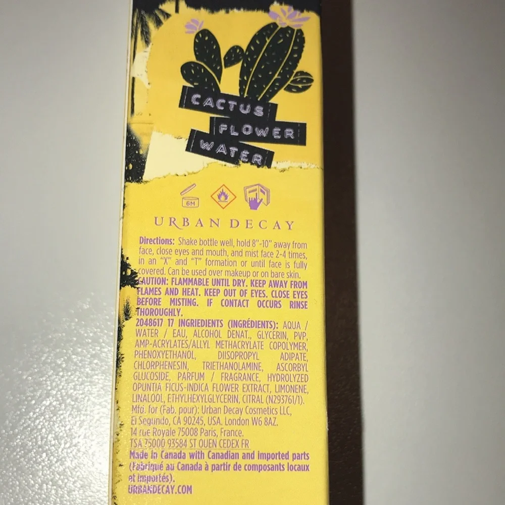 Urban Decay All Nighter Vitamin C And cactus flower water setting spray 0.5oz